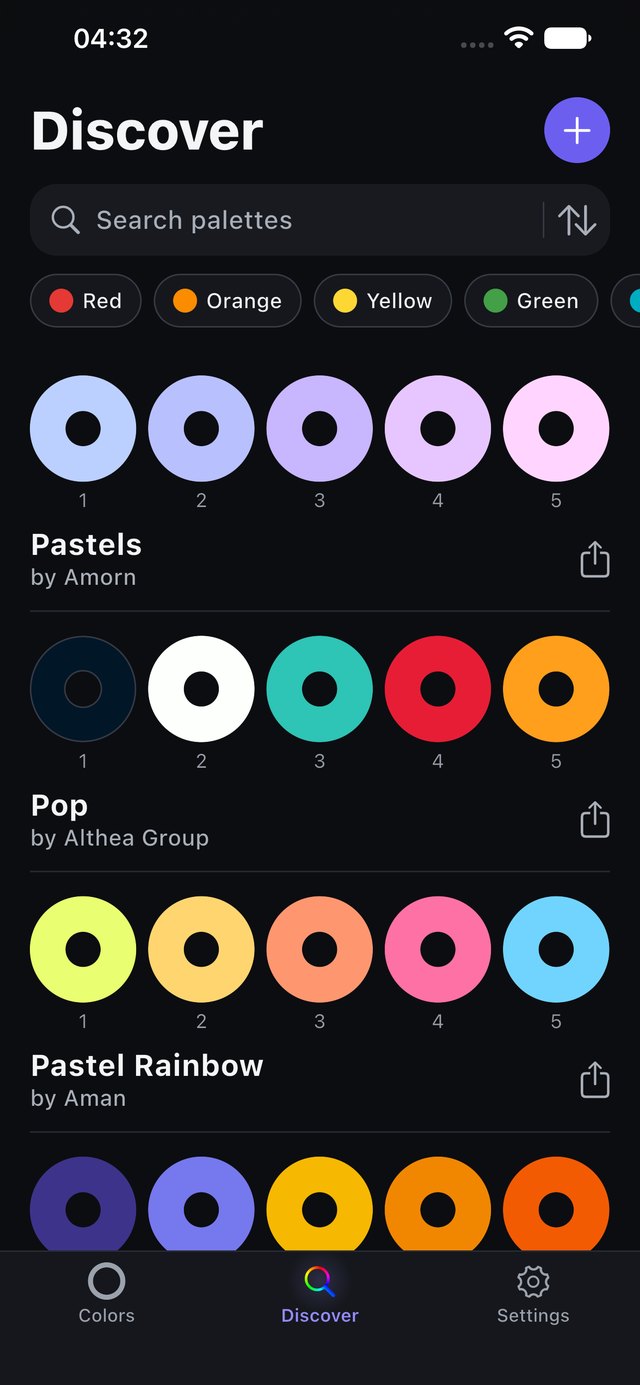 Hex Color Codes on iPhone — Discover in dark appearance