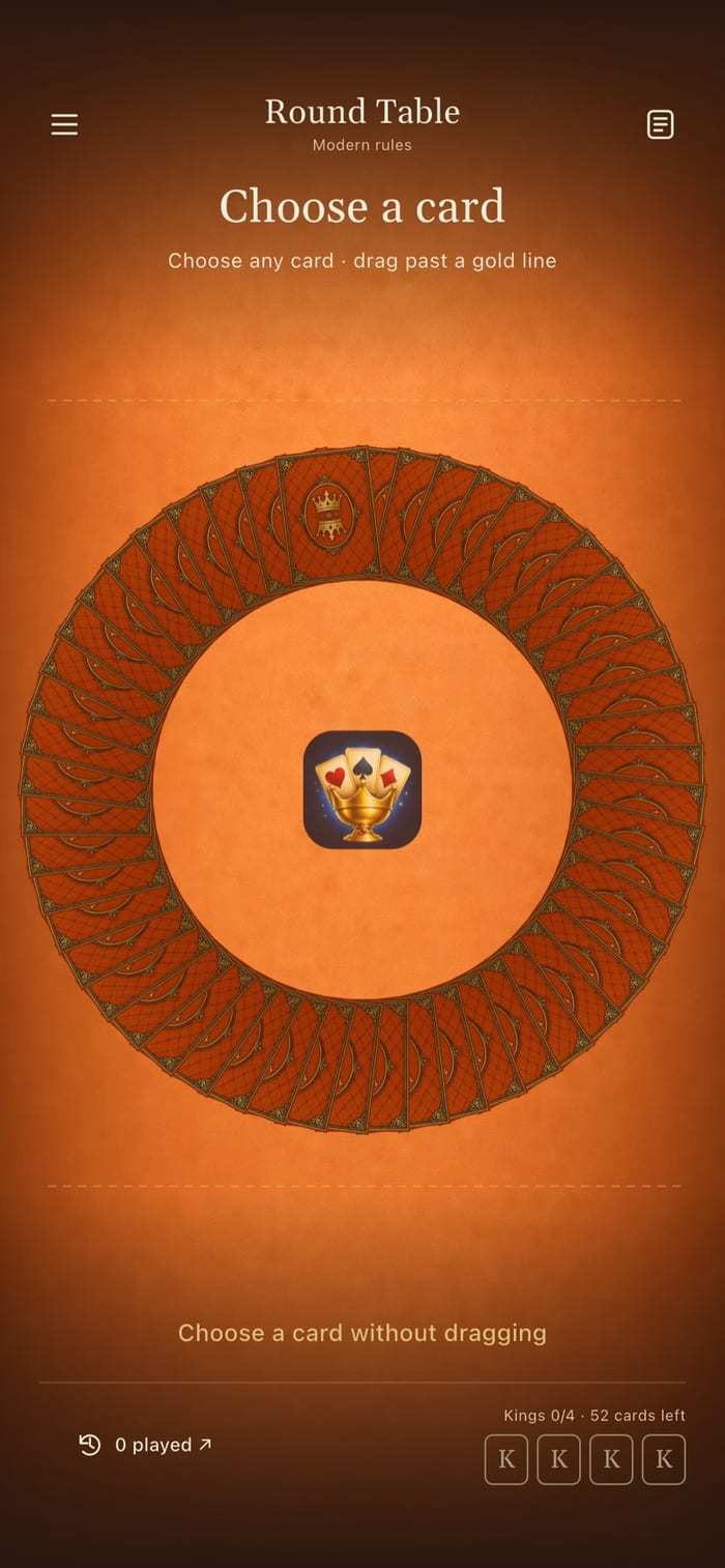Round Table mode with all 52 cards in a ring