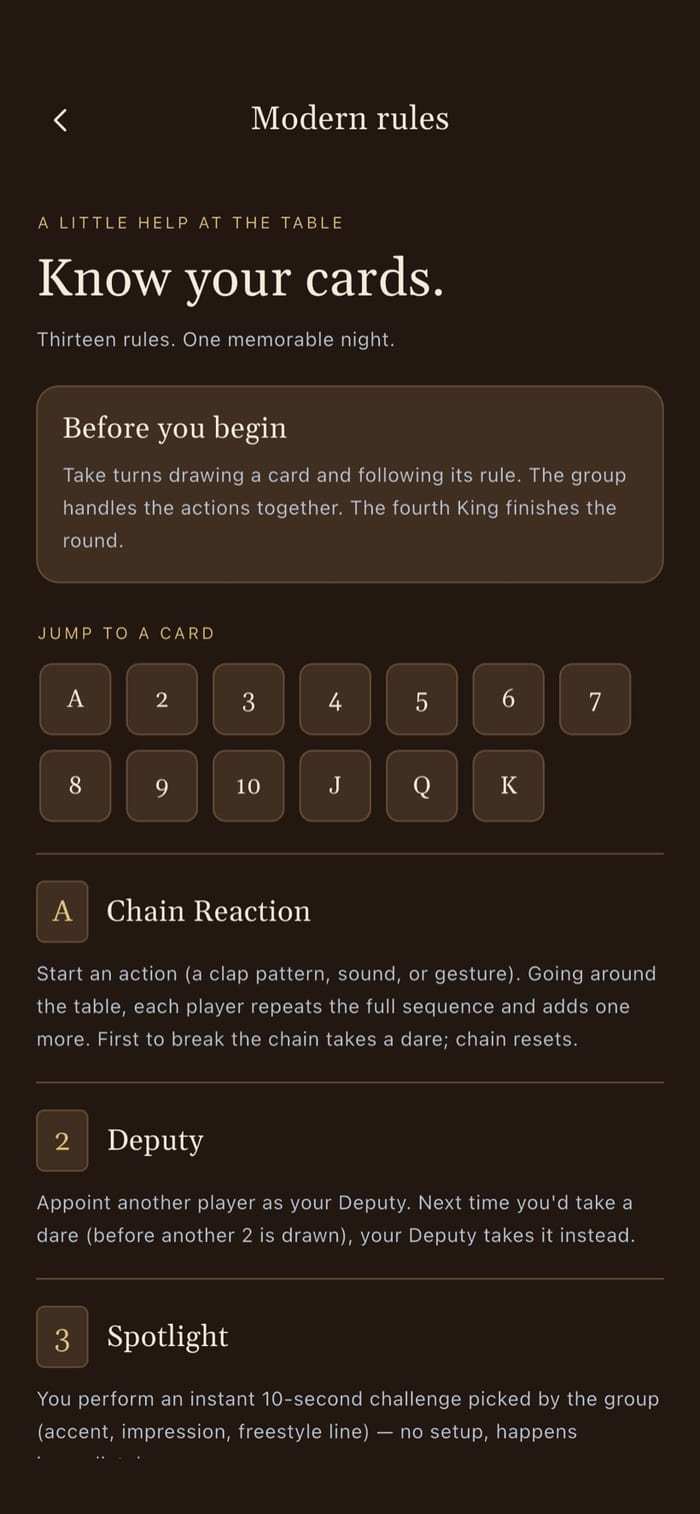 Built-in illustrated rulebook